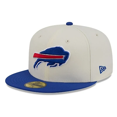 Buffalo Bills Chrome White Two Tone Basic New Era 59FIFTY Fitted Hat