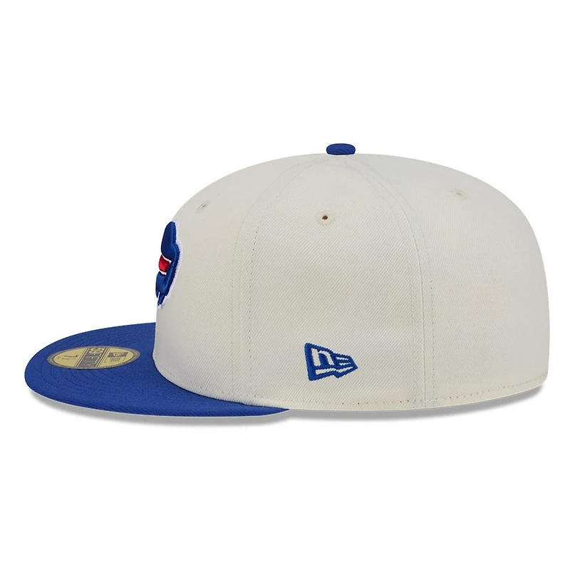 Buffalo Bills Chrome White Two Tone Basic New Era 59FIFTY Fitted Hat