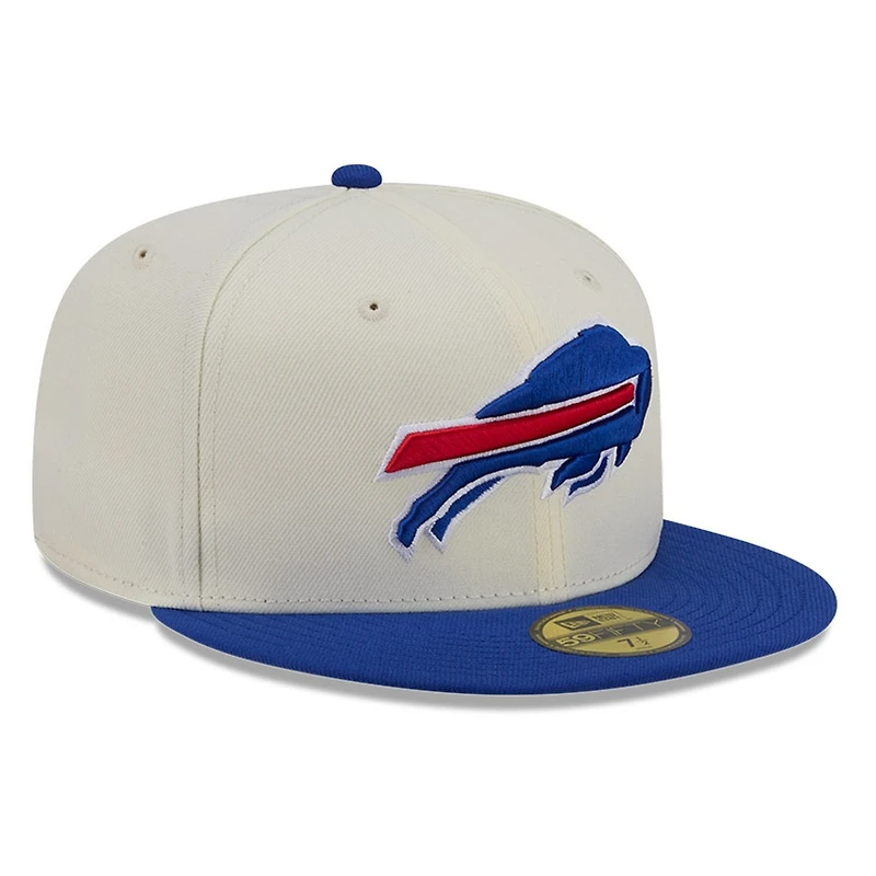 Buffalo Bills Chrome White Two Tone Basic New Era 59FIFTY Fitted Hat