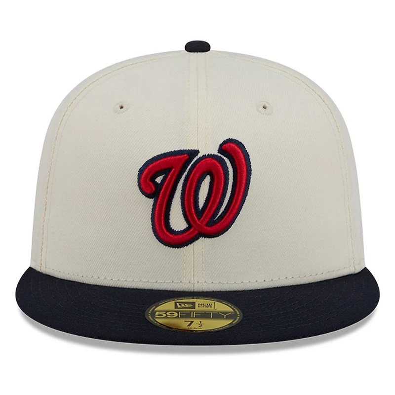 Washington Nationals Chrome White Two Tone Basic New Era 59FIFTY Fitted Hat
