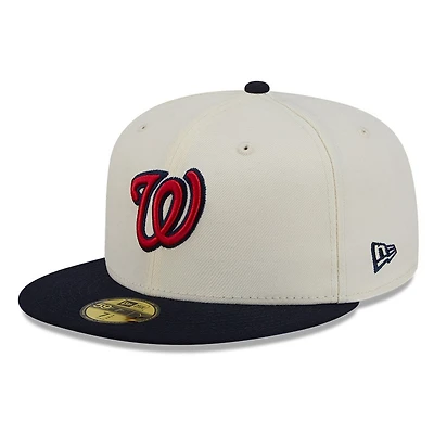 Washington Nationals Chrome White Two Tone Basic New Era 59FIFTY Fitted Hat
