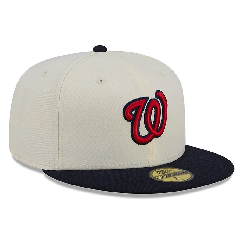 Washington Nationals Chrome White Two Tone Basic New Era 59FIFTY Fitted Hat