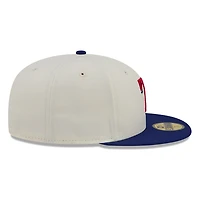 Texas Rangers Chrome White Two Tone Basic New Era 59FIFTY Fitted Hat