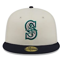 Seattle Mariners Chrome White Two Tone Basic New Era 59FIFTY Fitted Hat