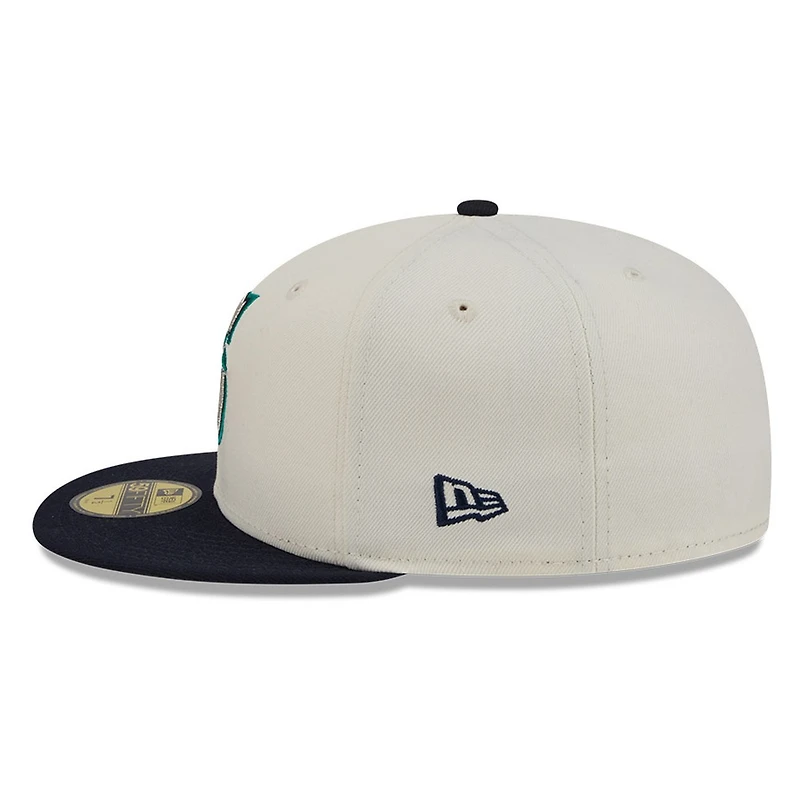 Seattle Mariners Chrome White Two Tone Basic New Era 59FIFTY Fitted Hat