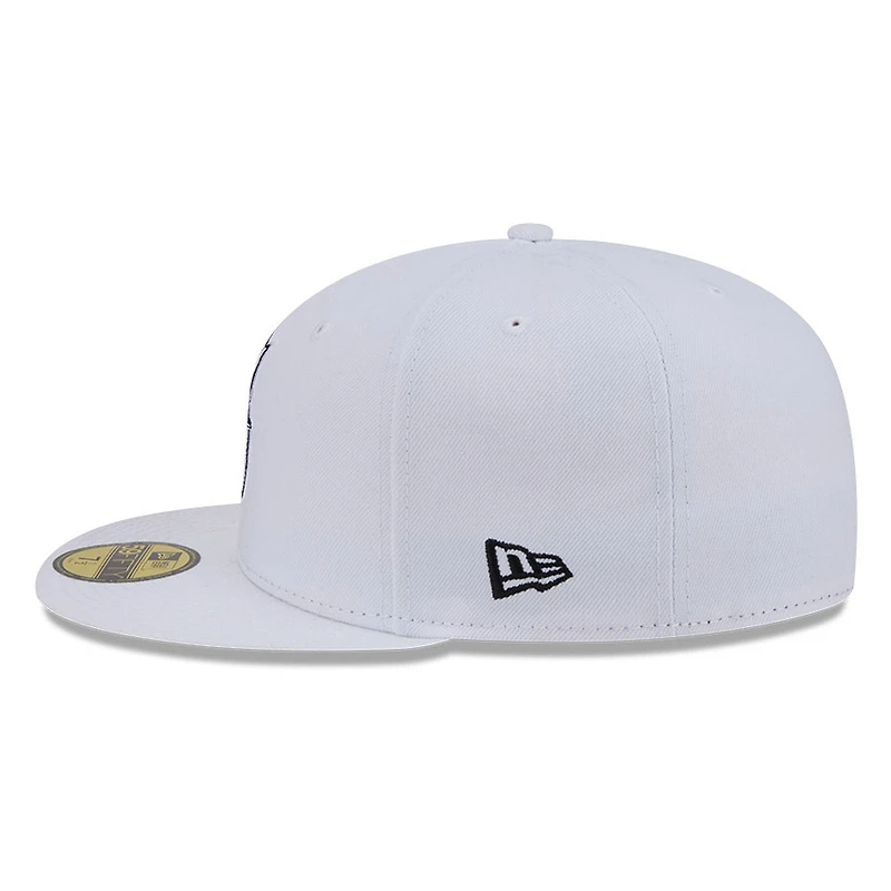 Seattle Mariners White and Black Basic New Era 59FIFTY Fitted Hat