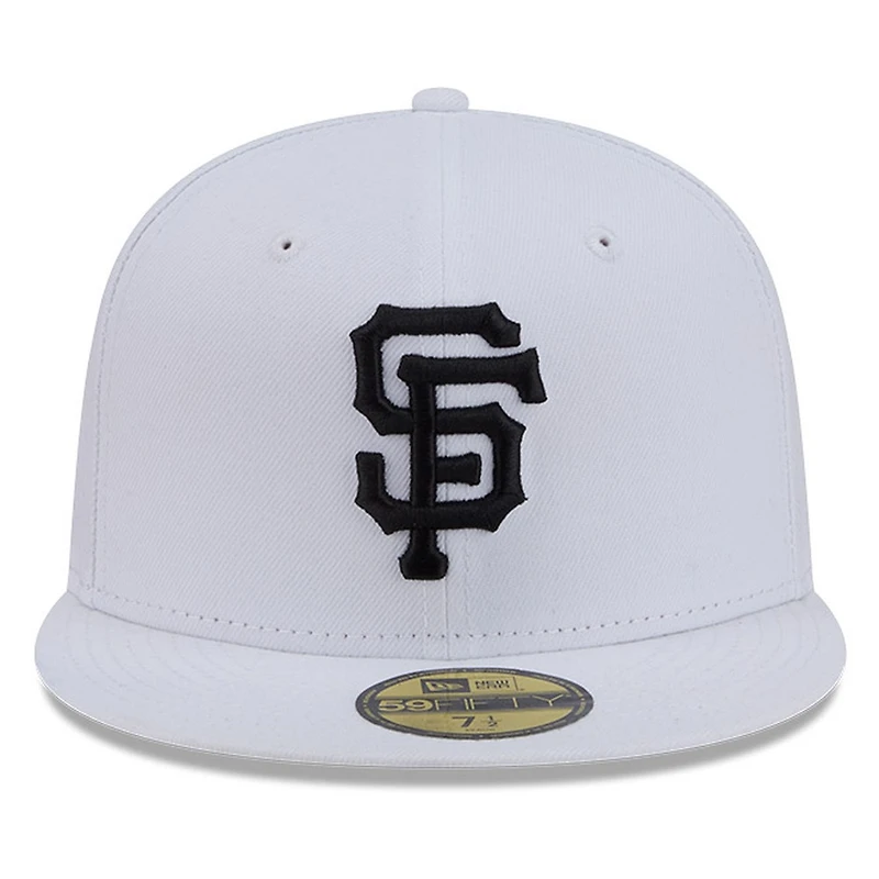 San Francisco Giants White and Black Basic New Era 59FIFTY Fitted Hat