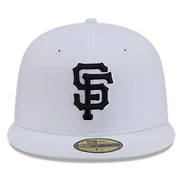 San Francisco Giants White and Black Basic New Era 59FIFTY Fitted Hat