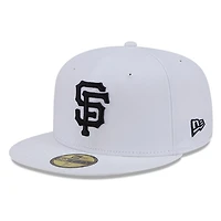 San Francisco Giants White and Black Basic New Era 59FIFTY Fitted Hat