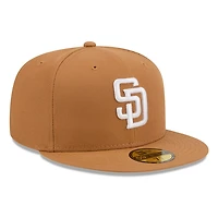 San Diego Padres Bronze and White Basic New Era 59FIFTY Fitted Hat