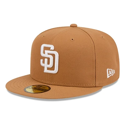 San Diego Padres Bronze and White Basic New Era 59FIFTY Fitted Hat