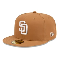 San Diego Padres Bronze and White Basic New Era 59FIFTY Fitted Hat