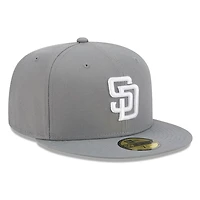 San Diego Padres Medium Grey Basic New Era 59FIFTY Fitted Hat