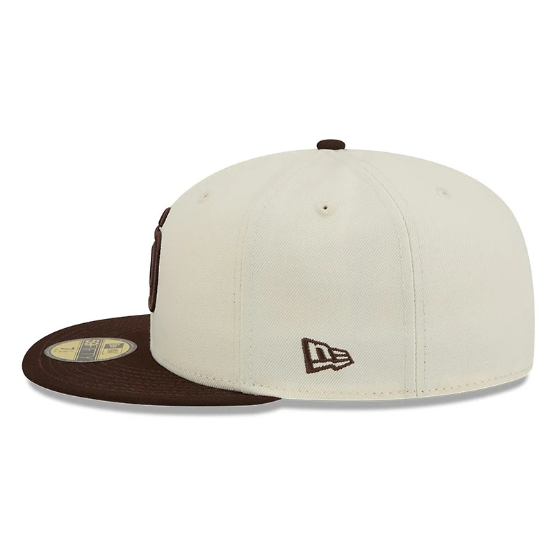 San Diego Padres Chrome White Two Tone Basic New Era 59FIFTY Fitted Hat