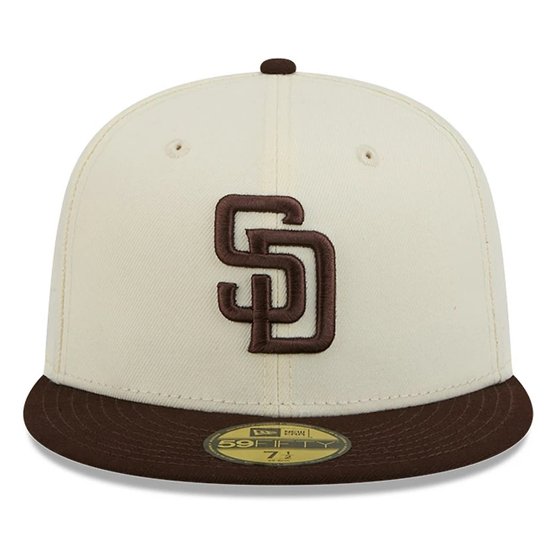 San Diego Padres Chrome White Two Tone Basic New Era 59FIFTY Fitted Hat
