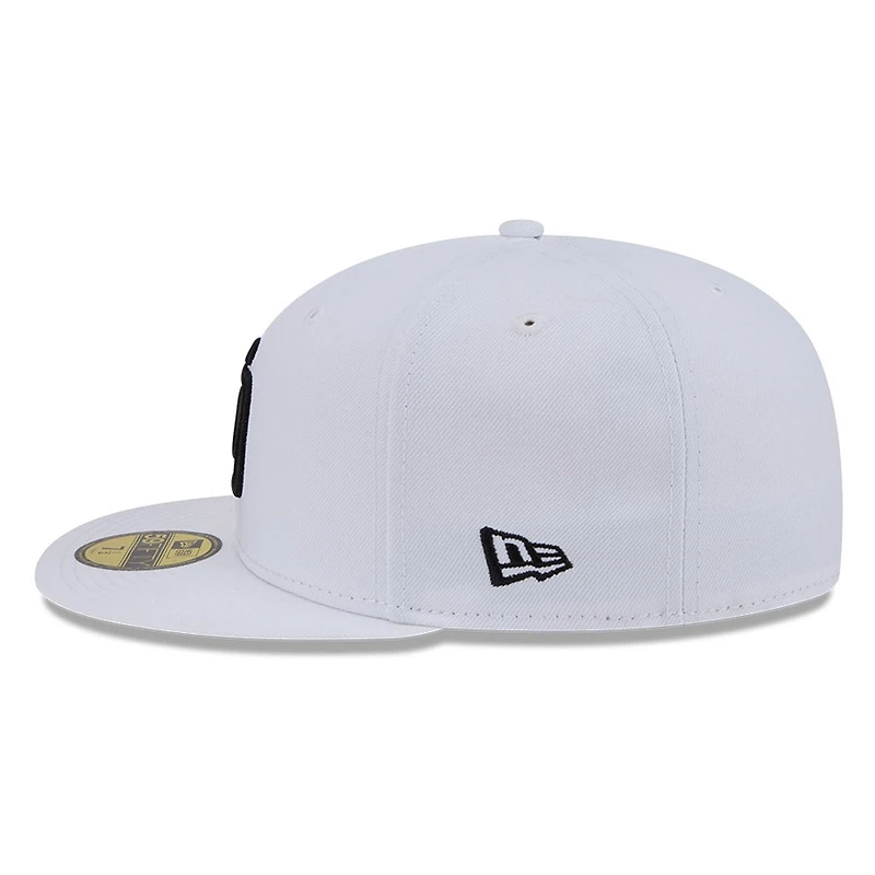 San Diego Padres White and Black Basic New Era 59FIFTY Fitted Hat