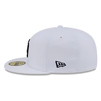 San Diego Padres White and Black Basic New Era 59FIFTY Fitted Hat
