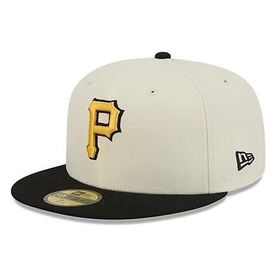 Pittsburgh Pirates Chrome White Two Tone Basic New Era 59FIFTY Fitted Hat