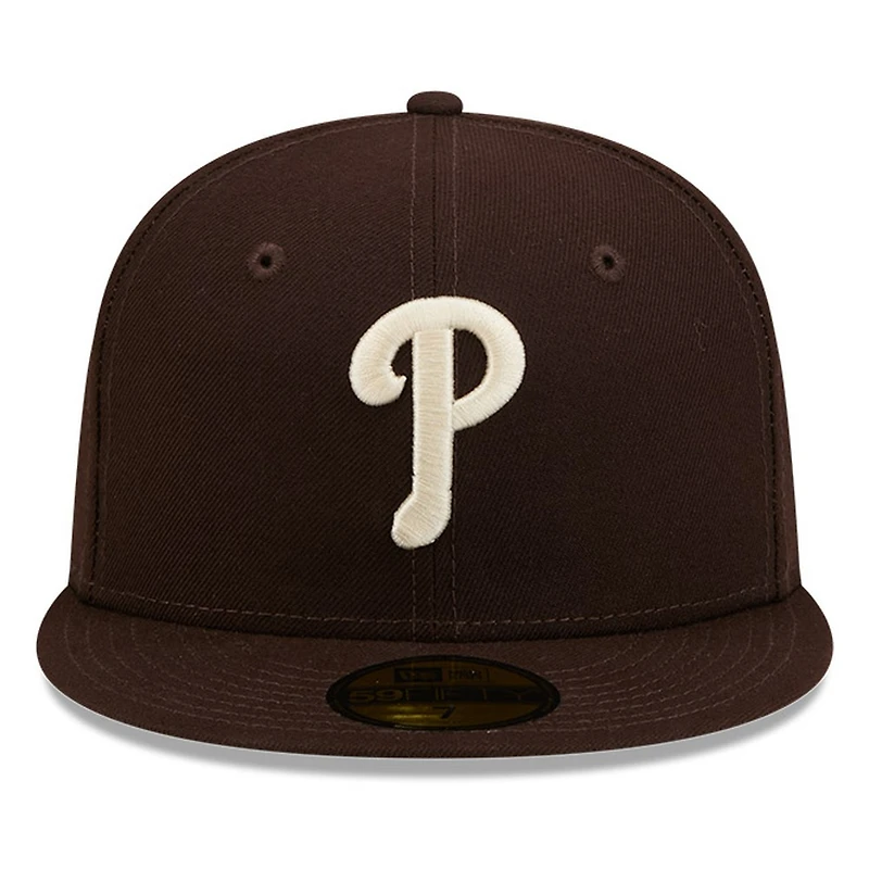 Philadelphia Phillies Burntwood Brown Basic New Era 59FIFTY Fitted Hat
