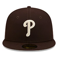 Philadelphia Phillies Burntwood Brown Basic New Era 59FIFTY Fitted Hat