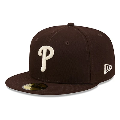 Philadelphia Phillies Burntwood Brown Basic New Era 59FIFTY Fitted Hat