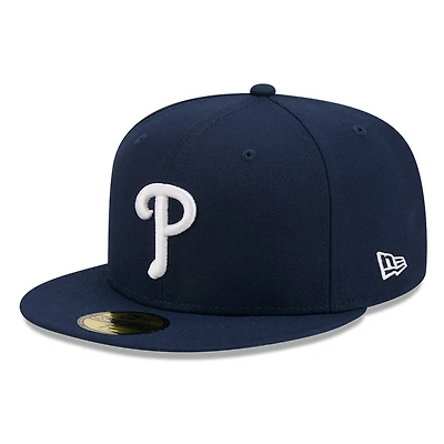 Philadelphia Phillies Dark Blue Basic New Era 59FIFTY Fitted Hat