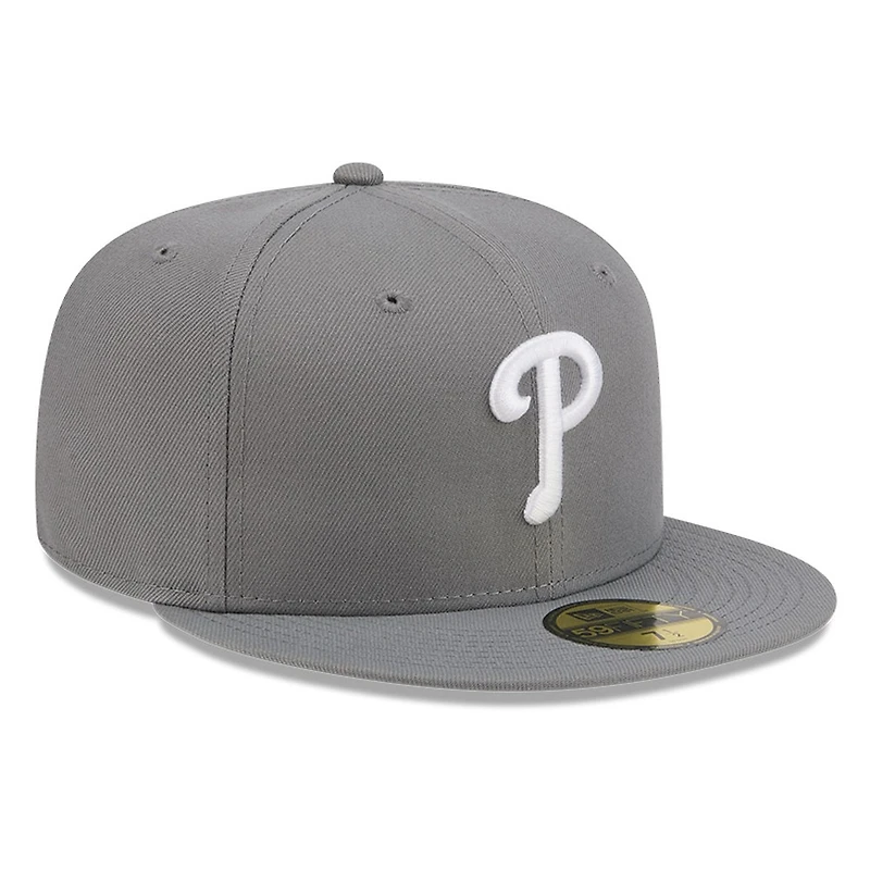 Philadelphia Phillies Medium Grey Basic New Era 59FIFTY Fitted Hat