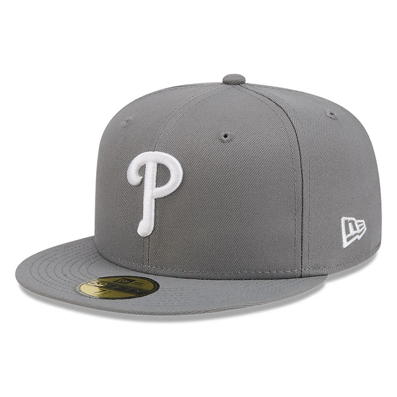 Philadelphia Phillies Medium Grey Basic New Era 59FIFTY Fitted Hat