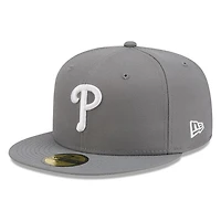 Philadelphia Phillies Medium Grey Basic New Era 59FIFTY Fitted Hat
