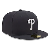 Philadelphia Phillies Dark Grey Anthracite Basic New Era 59FIFTY Fitted Hat