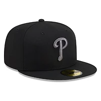 Philadelphia Phillies Black and Graphite Basic New Era 59FIFTY Fitted Hat