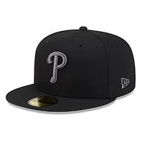 Philadelphia Phillies Black and Graphite Basic New Era 59FIFTY Fitted Hat