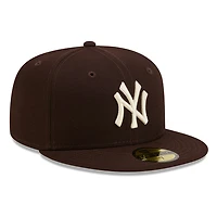 New York Yankees Burntwood Brown Basic Era 59FIFTY Fitted Hat
