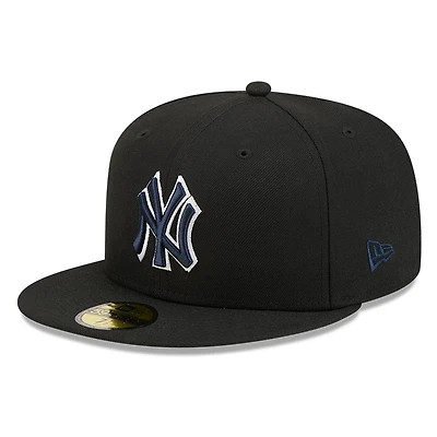 New York Yankees Black and Team Color Basic Era 59FIFTY Fitted Hat