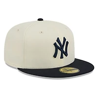 New York Yankees Chrome White Two Tone Basic Era 59FIFTY Fitted Hat