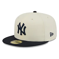 New York Yankees Chrome White Two Tone Basic Era 59FIFTY Fitted Hat