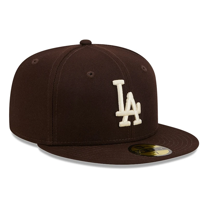 Los Angeles Dodgers Burntwood Brown Basic New Era 59FIFTY Fitted Hat