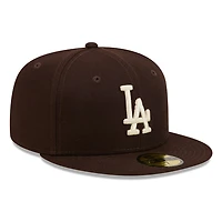 Los Angeles Dodgers Burntwood Brown Basic New Era 59FIFTY Fitted Hat