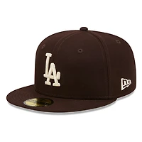 Los Angeles Dodgers Burntwood Brown Basic New Era 59FIFTY Fitted Hat