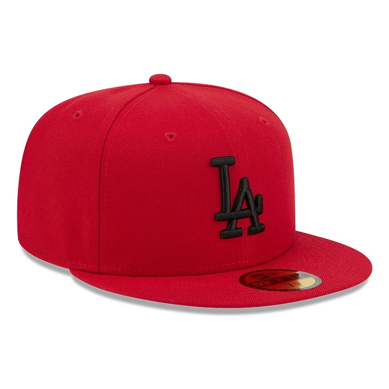 Los Angeles Dodgers Scarlet Red and Black Basic New Era 59FIFTY Fitted Hat