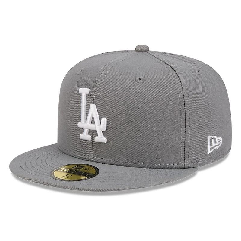 Los Angeles Dodgers Medium Grey Basic New Era 59FIFTY Fitted Hat