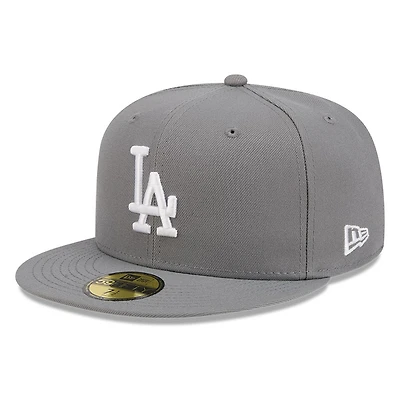Los Angeles Dodgers Medium Grey Basic New Era 59FIFTY Fitted Hat