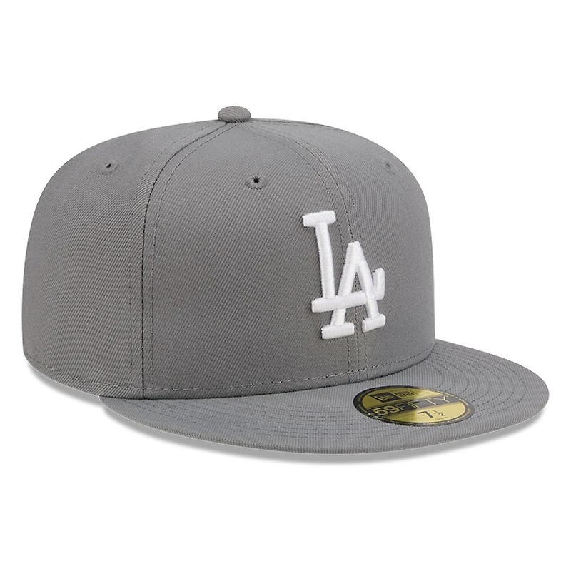 Los Angeles Dodgers Medium Grey Basic New Era 59FIFTY Fitted Hat