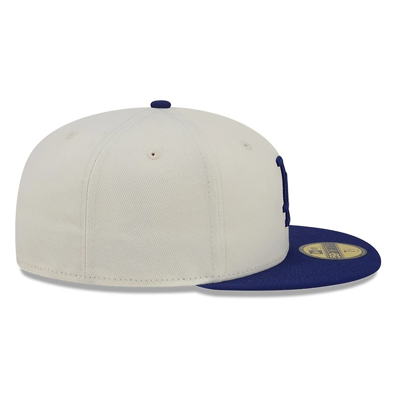 Los Angeles Dodgers Chrome White Two Tone Basic New Era 59FIFTY Fitted Hat