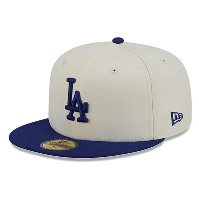 Los Angeles Dodgers Chrome White Two Tone Basic New Era 59FIFTY Fitted Hat