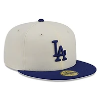 Los Angeles Dodgers Chrome White Two Tone Basic New Era 59FIFTY Fitted Hat