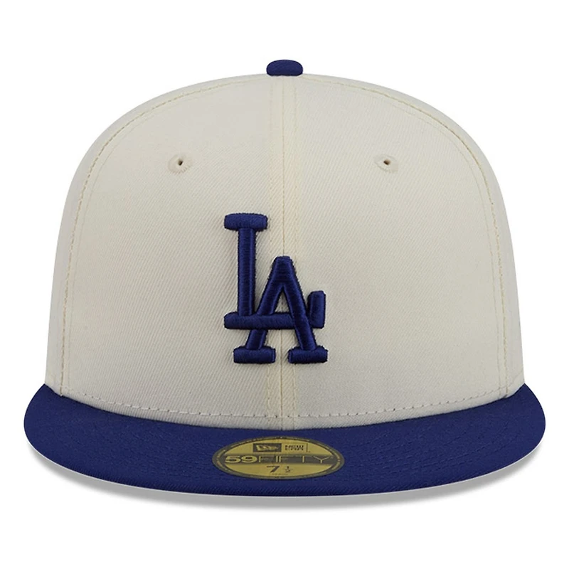 Los Angeles Dodgers Chrome White Two Tone Basic New Era 59FIFTY Fitted Hat