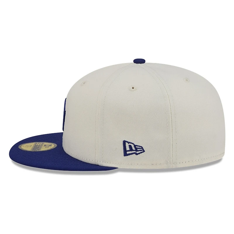 Los Angeles Dodgers Chrome White Two Tone Basic New Era 59FIFTY Fitted Hat