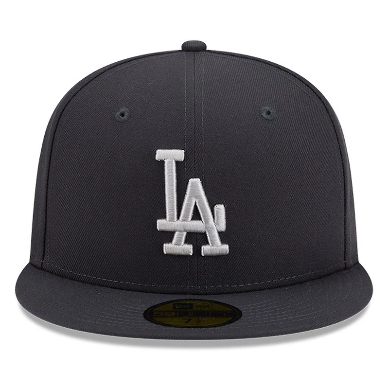 Los Angeles Dodgers Dark Grey Anthracite Basic New Era 59FIFTY Fitted Hat