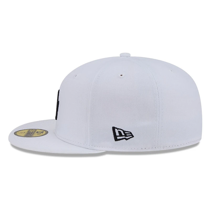 Los Angeles Dodgers White and Black Basic New Era 59FIFTY Fitted Hat